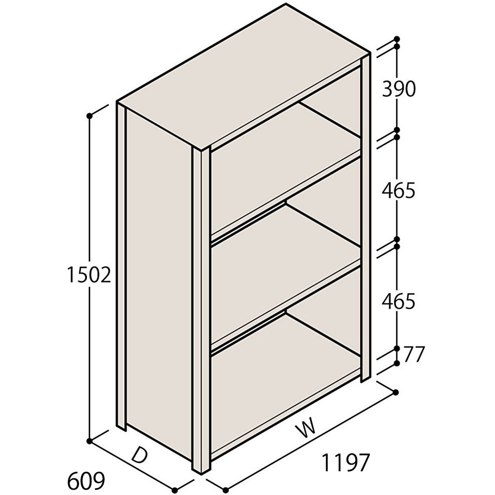 ERR-254630-W7 軽量棚ERR密閉型H1500＜配送時組立サービス付＞ イトーキ 外形寸法1200×600×1500mm  ERR-254630-W7