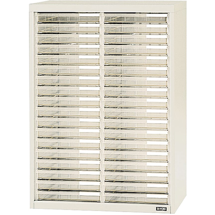 HKS-0924A-WE クリスタルキャビネットB4用＜配送時組立サービス付＞ イトーキ ホワイトグレー色 浅型36段   HKS-0924A-WE