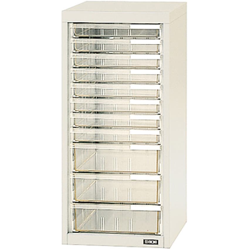 HKS-0714C-WE クリスタルキャビネットB4用＜配送時組立サービス付＞ イトーキ ホワイトグレー色 浅型8段・深型3段   HKS-0714C-WE