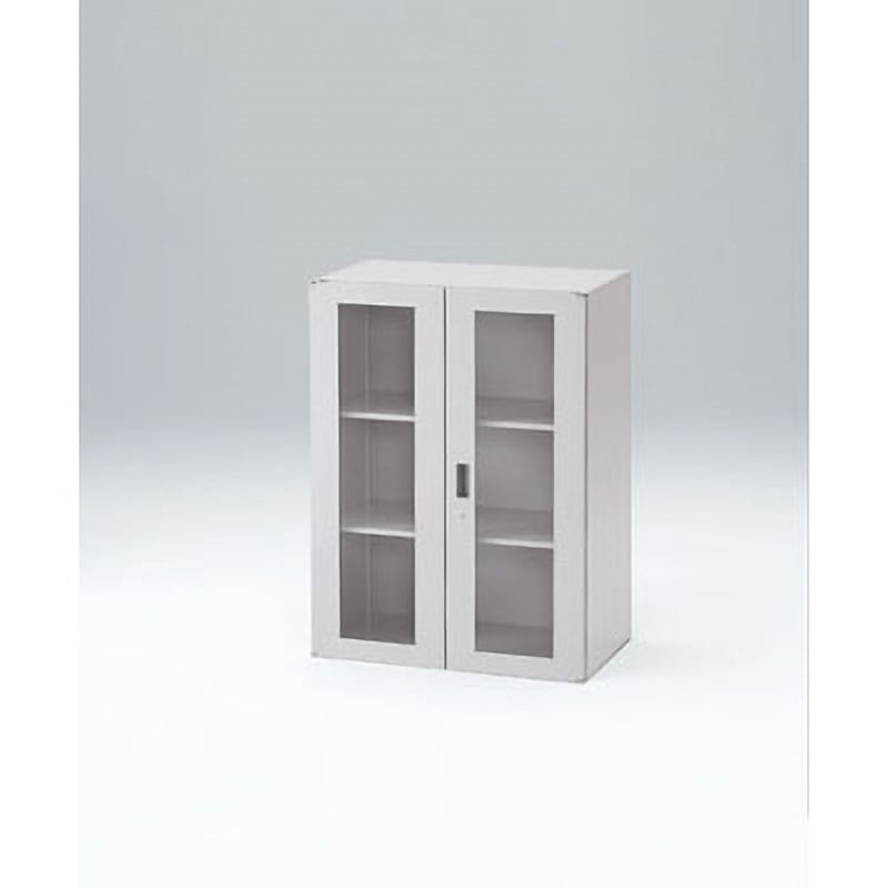 HFM-108HGN-WE ガラス両開扉型＜配送時組立サービス付＞ イトーキ 上段用 シリンダ錠 ホワイトグレー色 棚段数(段)3 高さ1038mm間口800mm奥行450mm  HFM-108HGN-WE