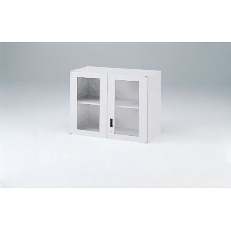 HTM-069HVGN-W9 シンラインガラス両開き扉型＜配送時組立サービス付＞ イトーキ 上段用 シリンダ錠 ホワイト色 棚段数(段)2 高さ692mm間口900mm奥行450mm  HTM-069HVGN-W9