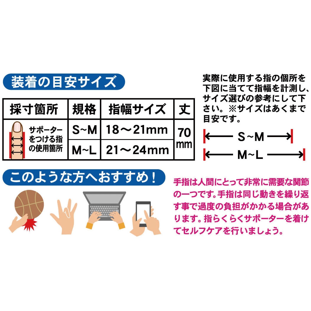 山田式 指らくらくサポーター ミノウラ M～Lサイズ 1箱(2個) - 【通販