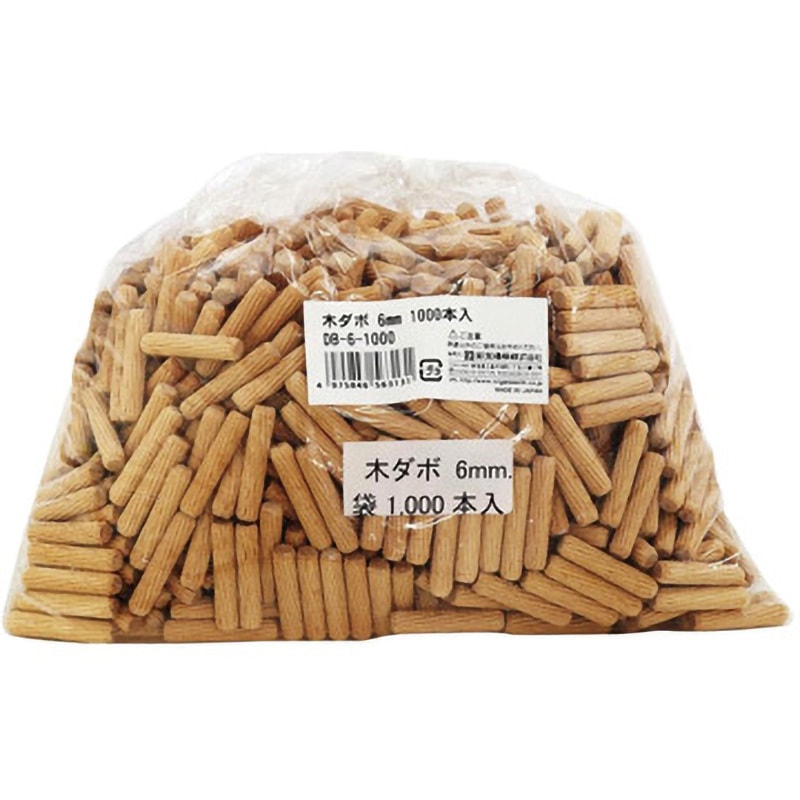 DB-6-1000 木ダボ 1000本入 SK(新潟精機) 外径6mm全長30mm 1袋(1000本