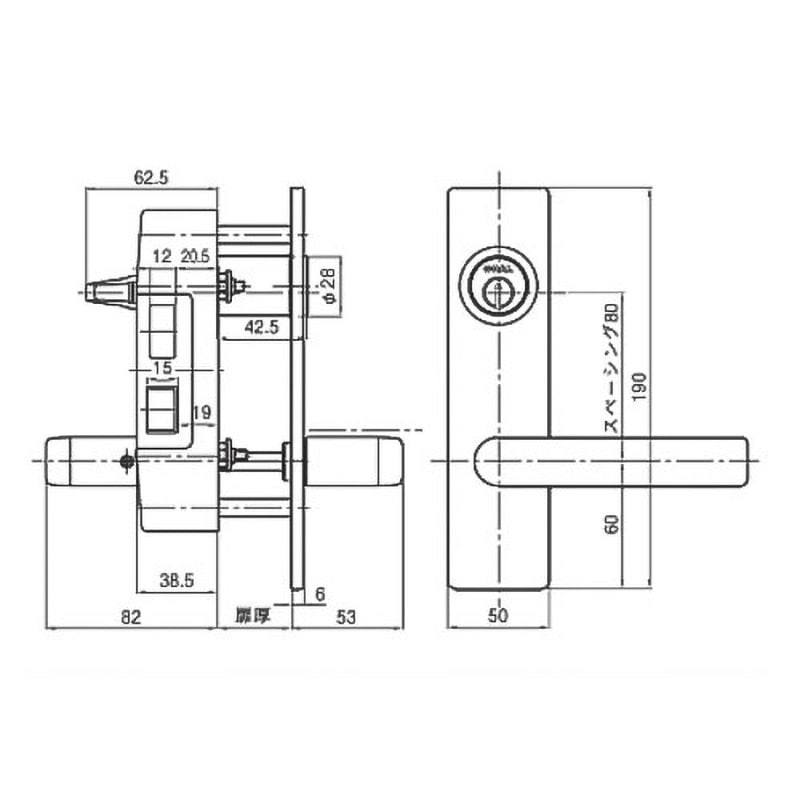 P-MXL-DU 面付箱錠レバーハンドル型MXLシリーズ GOAL(ゴール) 受