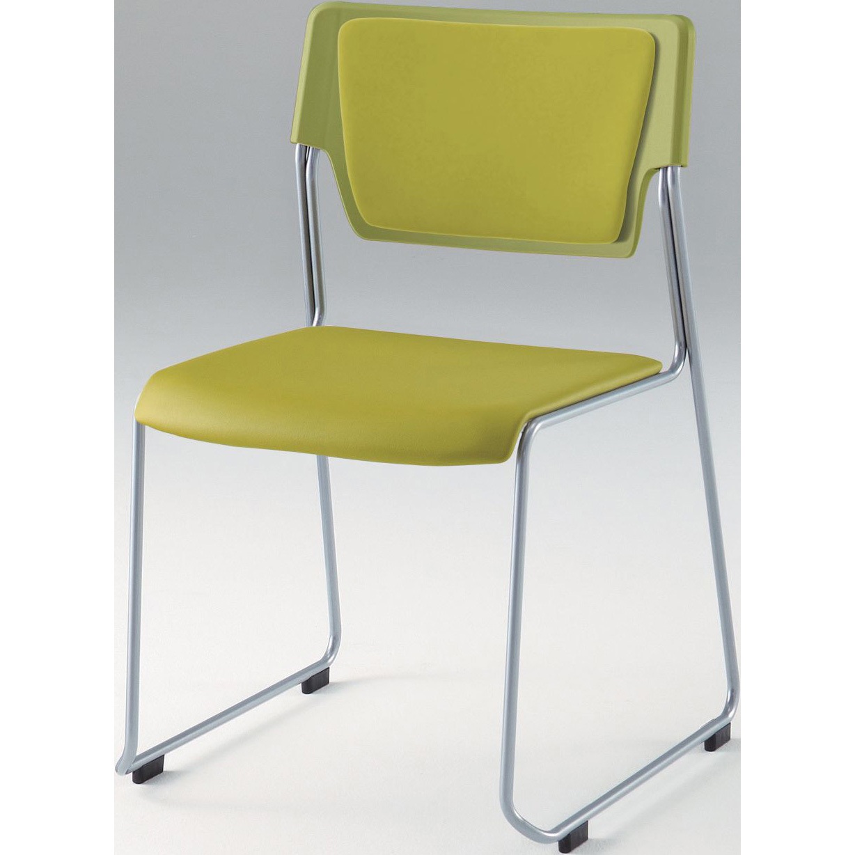 KLC-953DFZ5Q6L6 エレックチェアSC＜配送時組立サービス付＞ イトーキ アップルグリーン ループ脚 ビニールレザー 質量4.2kg  KLC-953DFZ5Q6L6