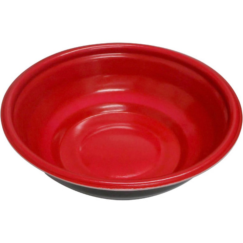 E-52浅赤/黒 テイクアウト用温麺容器 本体 1ケース(50枚×12袋) デンカポリマー 【通販モノタロウ】