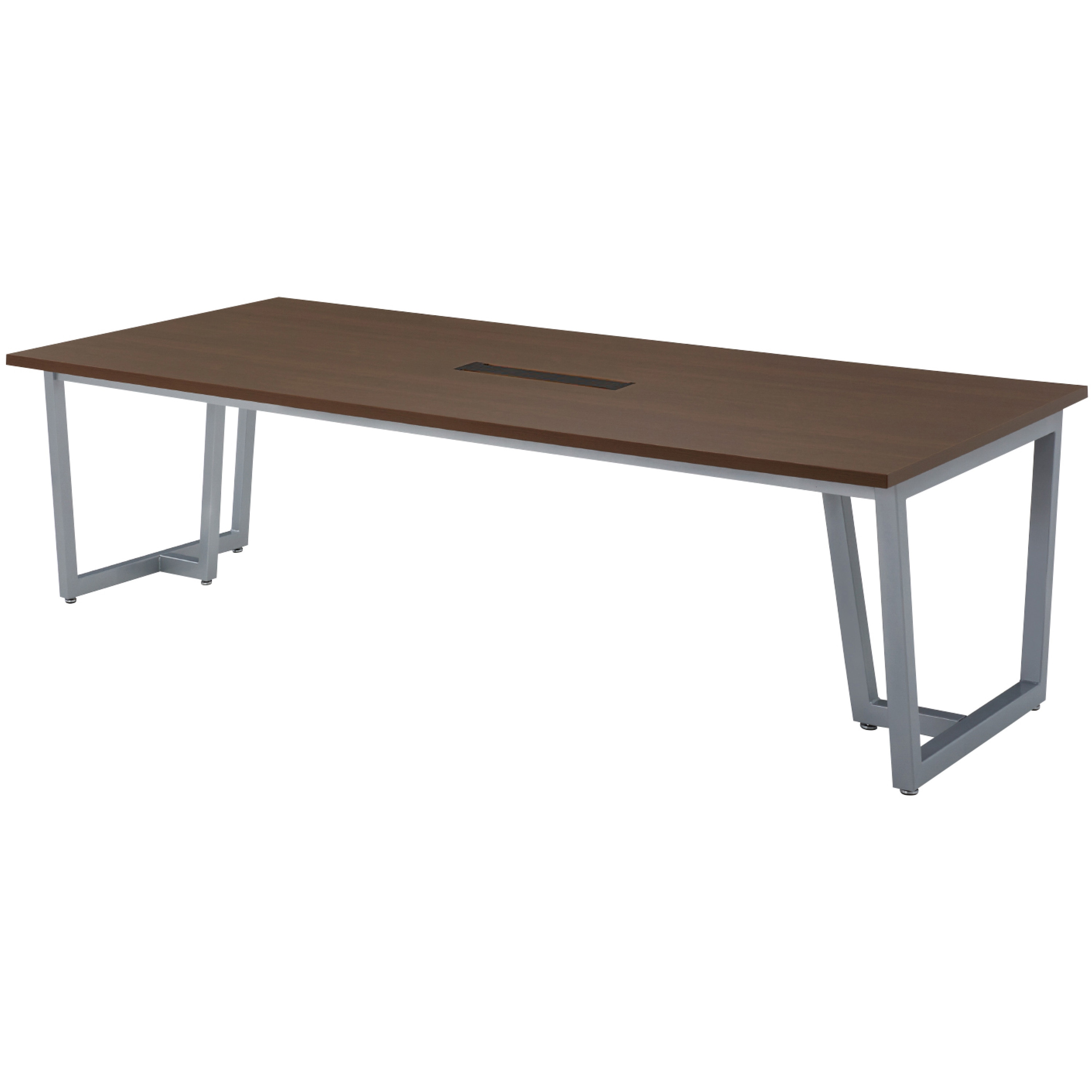 JP-S2412W-WN ミーティングテーブル ニシキ工業 ワイヤリングボックスタイプ アジャスター付き ウォールナット色  JP-S2412W-WN 219,800円