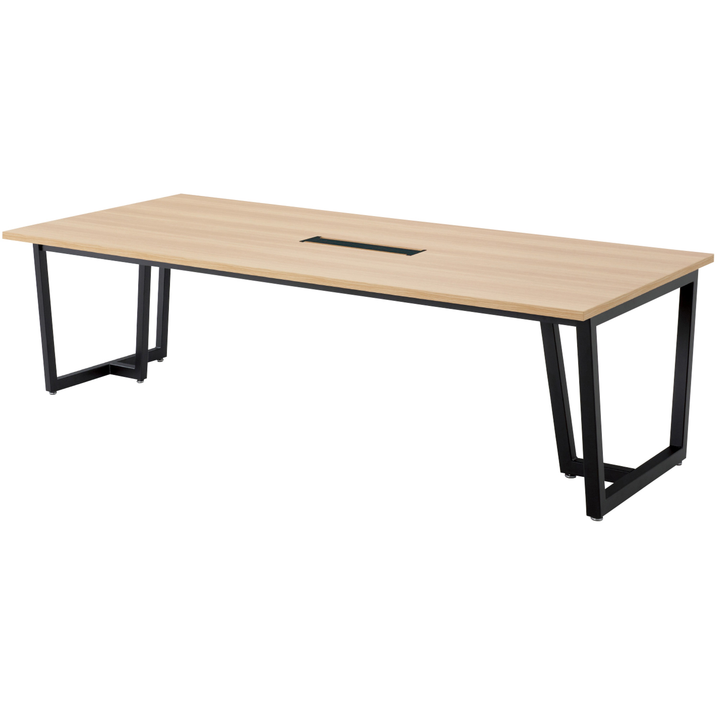 JP-B2412W-LO ミーティングテーブル ニシキ工業 ワイヤリングボックスタイプ アジャスター付き ライトオーク色  JP-B2412W-LO