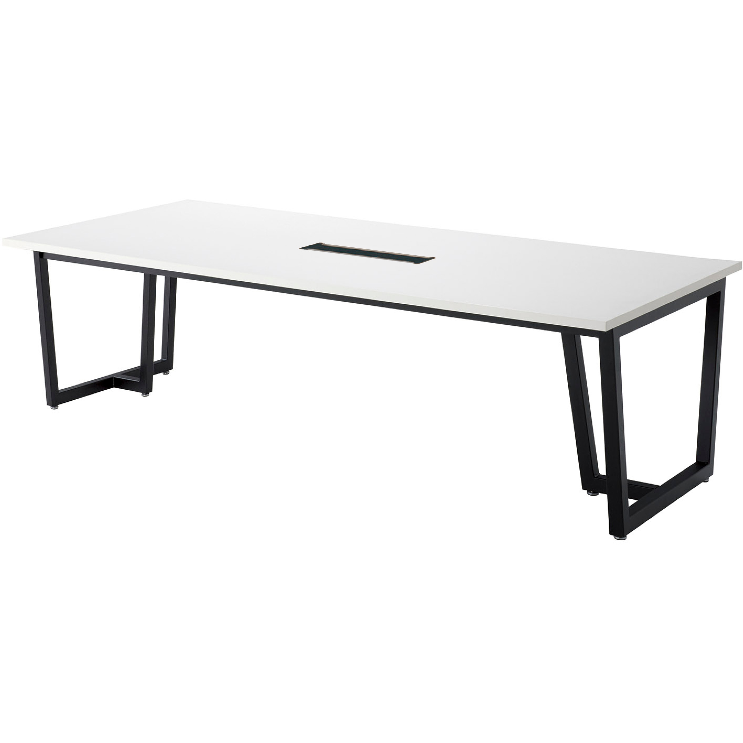 JP-B2412W-OW ミーティングテーブル ニシキ工業 ワイヤリングボックスタイプ アジャスター付き オフホワイト色  JP-B2412W-OW