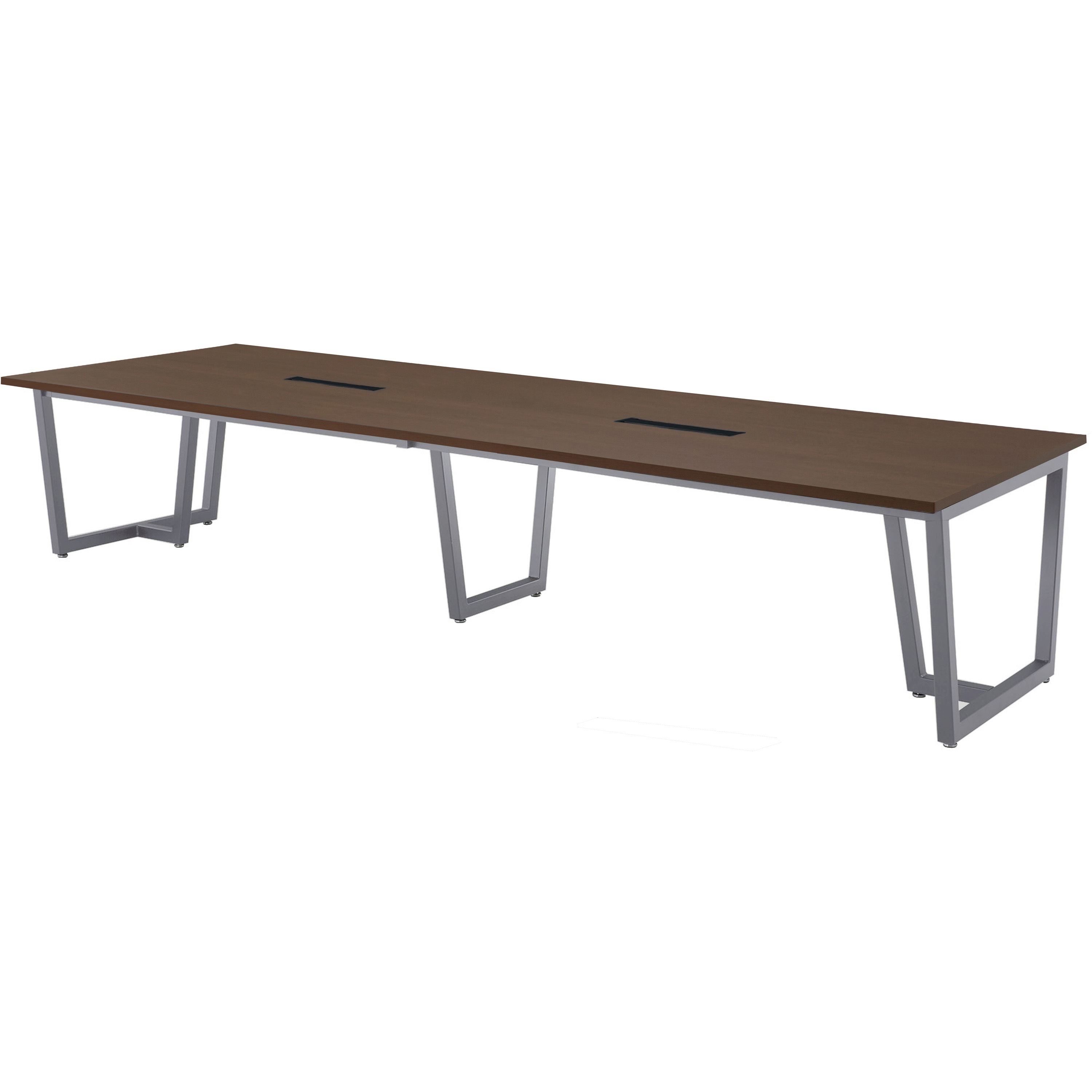 JP-S3212W-WN ミーティングテーブル ニシキ工業 ワイヤリングボックスタイプ アジャスター付き ウォールナット色  JP-S3212W-WN