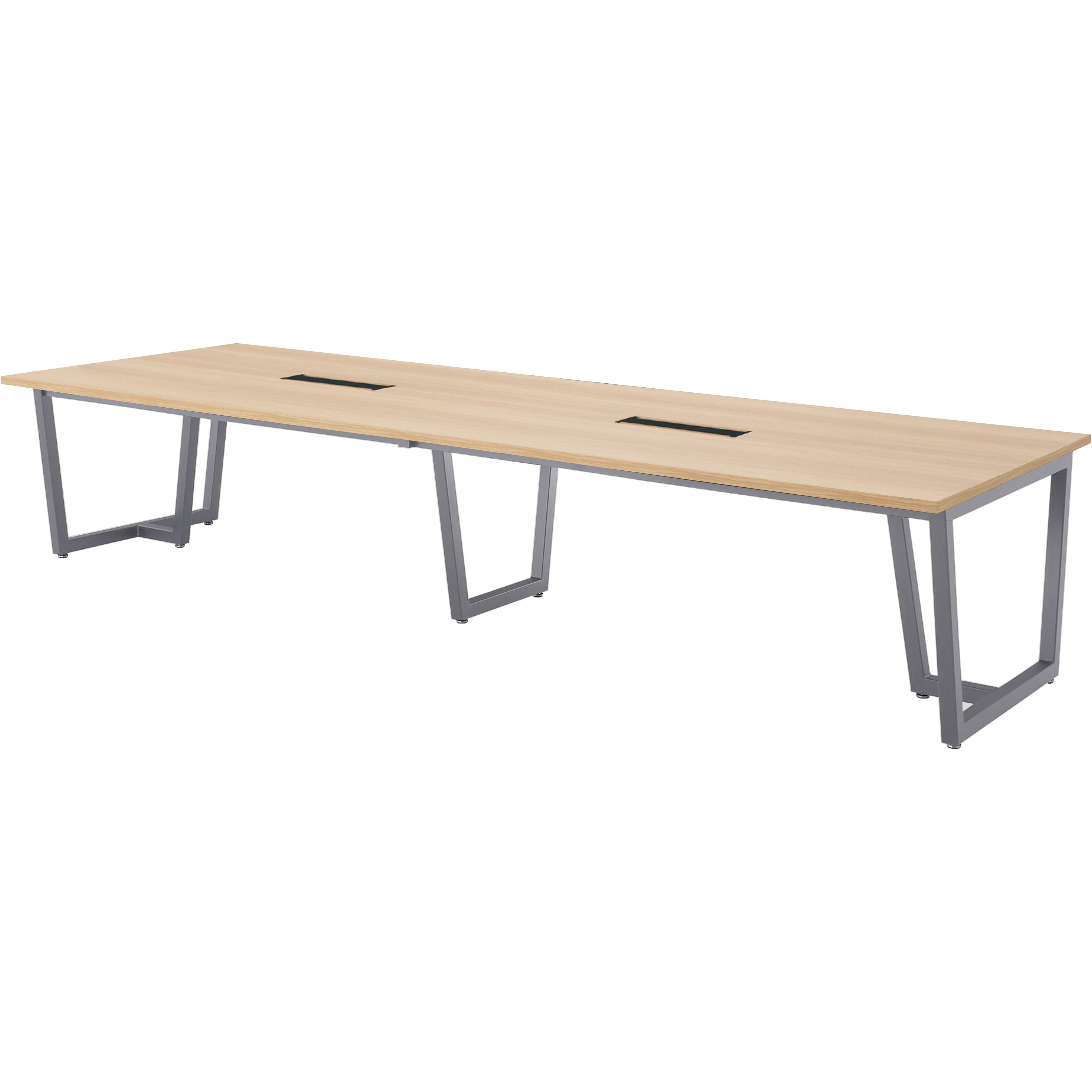 JP-S3212W-LO ミーティングテーブル ニシキ工業 ワイヤリングボックスタイプ アジャスター付き ライトオーク色  JP-S3212W-LO