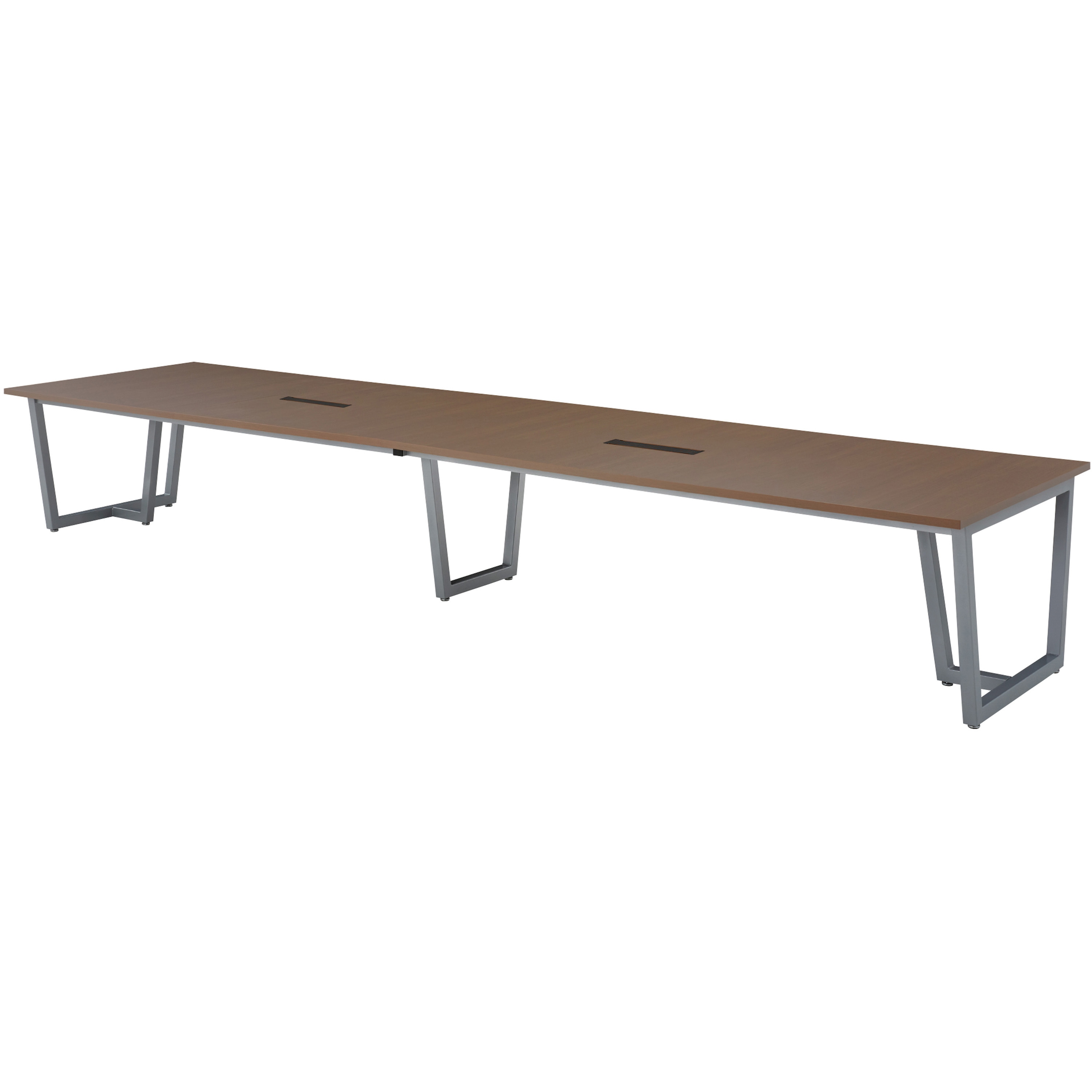 JP-S4812W-WN ミーティングテーブル ニシキ工業 ワイヤリングボックスタイプ アジャスター付き ウォールナット色  JP-S4812W-WN