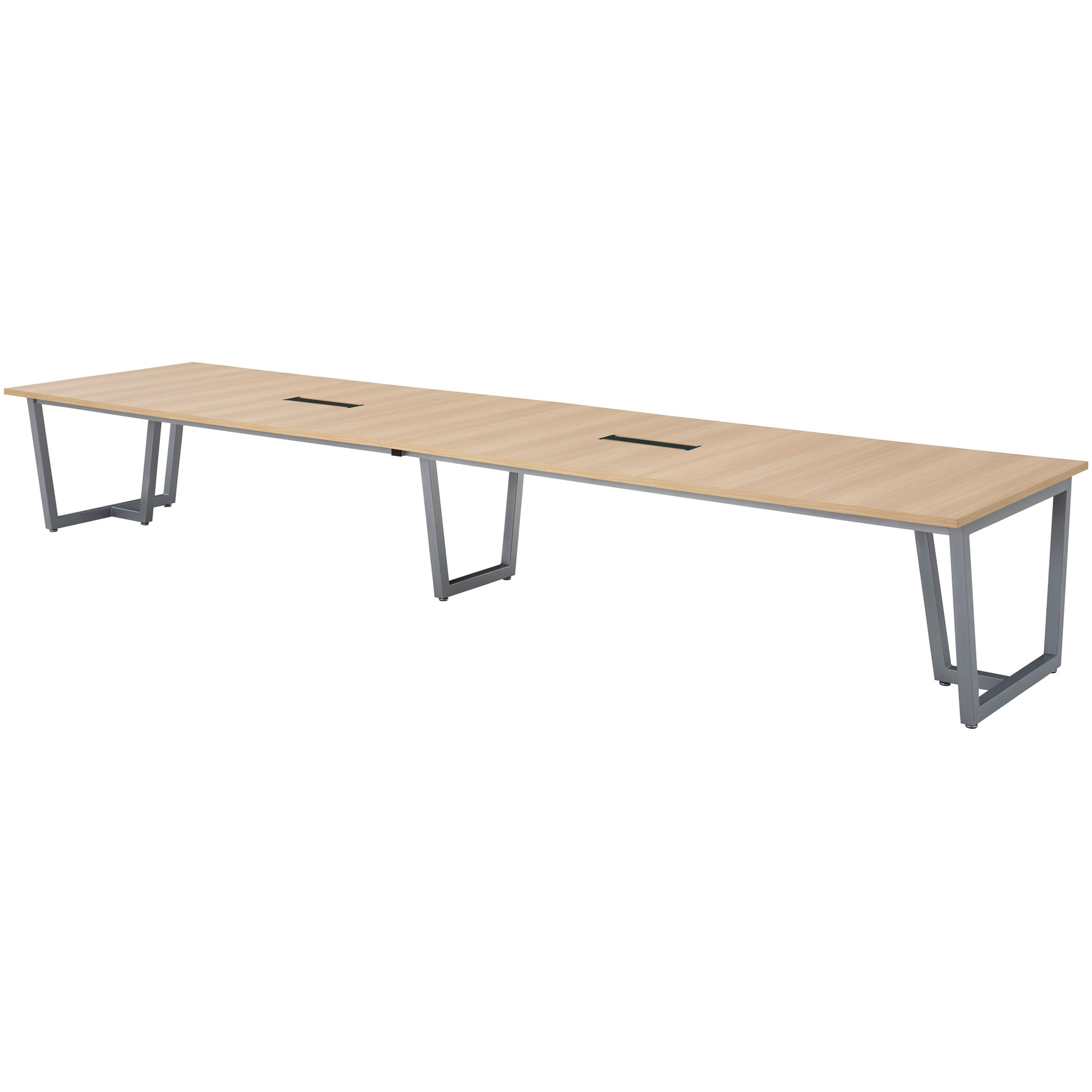 JP-S4812W-LO ミーティングテーブル ニシキ工業 ワイヤリングボックスタイプ アジャスター付き ライトオーク色 JP-S4812W-LO