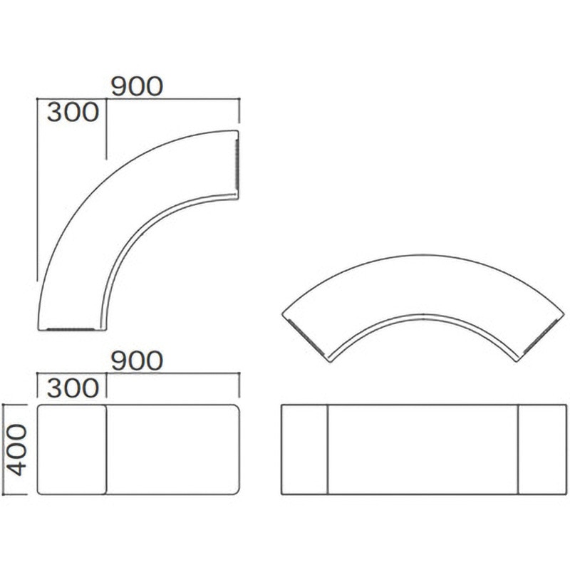 KS-D300-RB R(コーナー)ベンチ(キッズコーナー：スクエアD300シリーズ) 1台 オモイオ (omoio) 【通販モノタロウ】