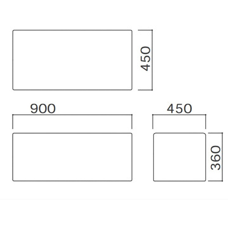 KS-D450-BC900 ベンチW900(キッズコーナー：スクエアD450シリーズ) 1台 オモイオ (omoio) 【通販モノタロウ】