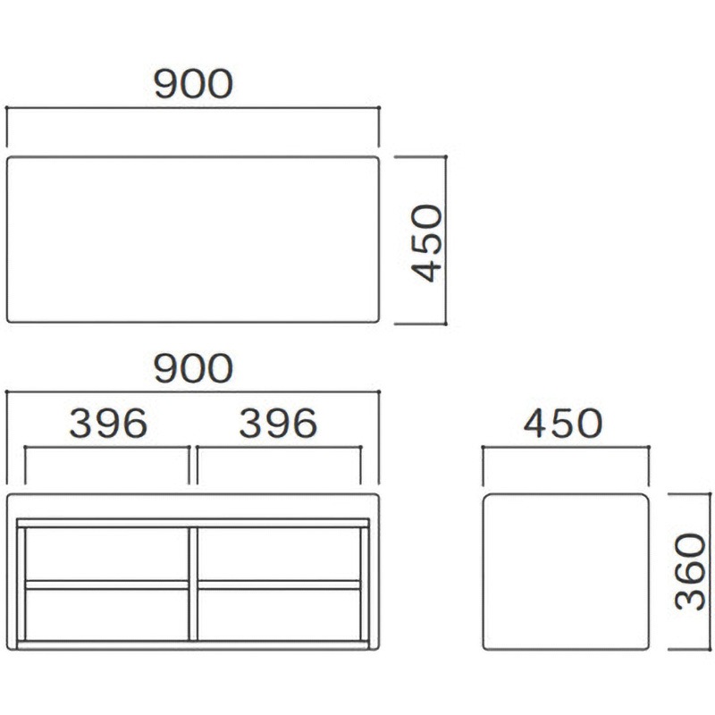 KS-D450-SB シューズベンチ・くつ箱(キッズコーナー：スクエアD450シリーズ) 1台 オモイオ (omoio) 【通販モノタロウ】