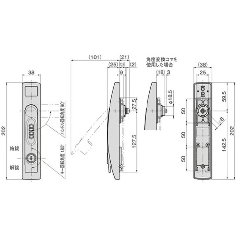 AP-473-DL ダイヤルロック平面ハンドル 1個 TAKIGEN(タキゲン