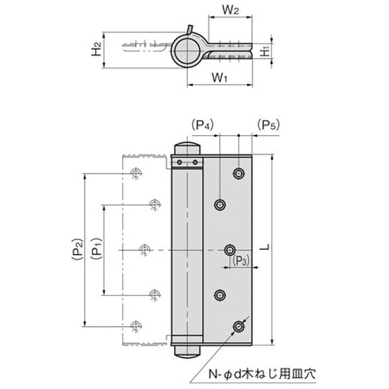 B-1118-H-1(旧番B-1118-1 カタビラキ) ステンレス 自由蝶番 (片開き