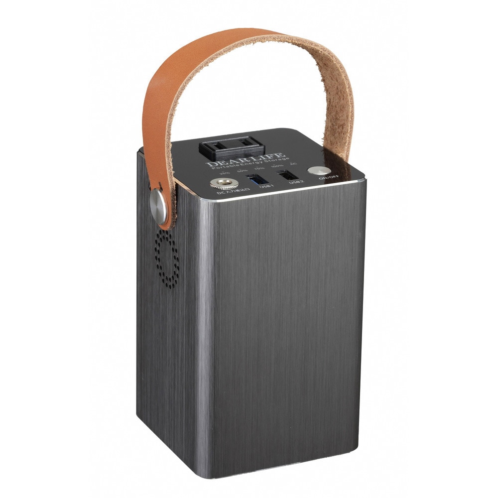 LB-100 ポータブル蓄電池LB-100(エナジー・プロ S) DEAR LIFE バッテリー容量103Wh 定格出力80W 本体/專用ACアダプタ/取扱説明書 幅78mm奥行78mm