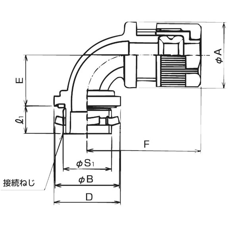 E29BG1216 ケイグランド用90°コネクタ 三桂製作所 ライトグレー