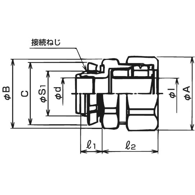 KMBG2216 コネクタ ノックアウト接続用 管用平行おねじ付 1個 三 KMBG2216 コネクタ ノックアウト接続用 管用平行おねじ付 1個 三