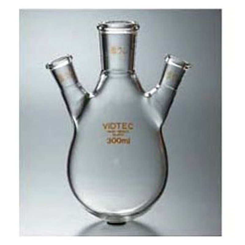 1538-08 透明摺合三ツ口茄子形フラスコ 1538シリーズ 1個 コスモスビード 【通販モノタロウ】