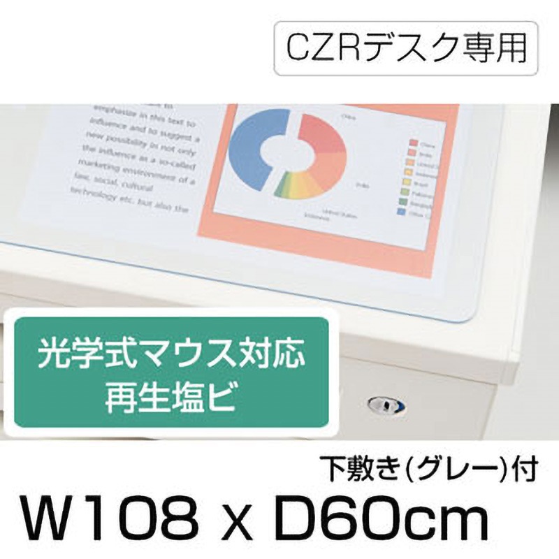 LCFN-117RD7S-GY CZRデスクマット光学下敷付 イトーキ 透明色