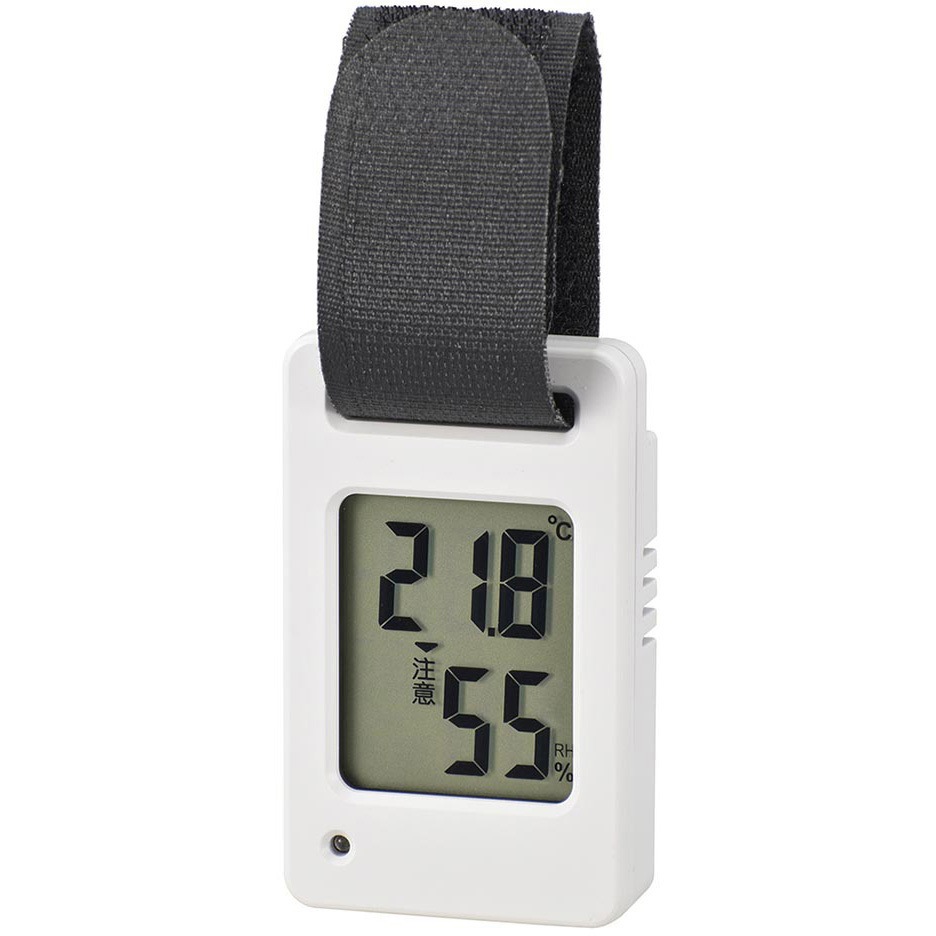 TEM-801-W 熱中症警告付きポータブル温湿度計 1個 オーム電機 【通販