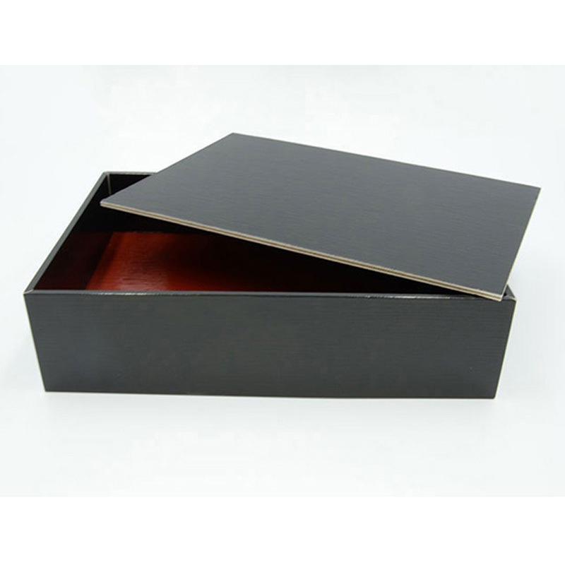 黒い漆の重箱（赤内装） 重箱 おせち 2段重 木製漆塗 黒 7寸 内朱 21cm 漆器 アウトレット12