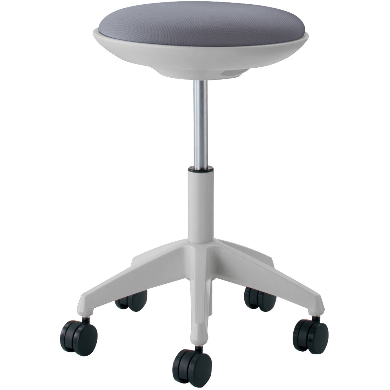 CR-FG540E1G9E3-W 作業用イス ココット ハイタイプ スツールタイプ (配送・組立サービス付き) コクヨ ナイロンキャスター (座面)グレー色 質量6.5kg 高さ480-670mm幅490mm奥行420mm  CR-FG540E1G9E3-W