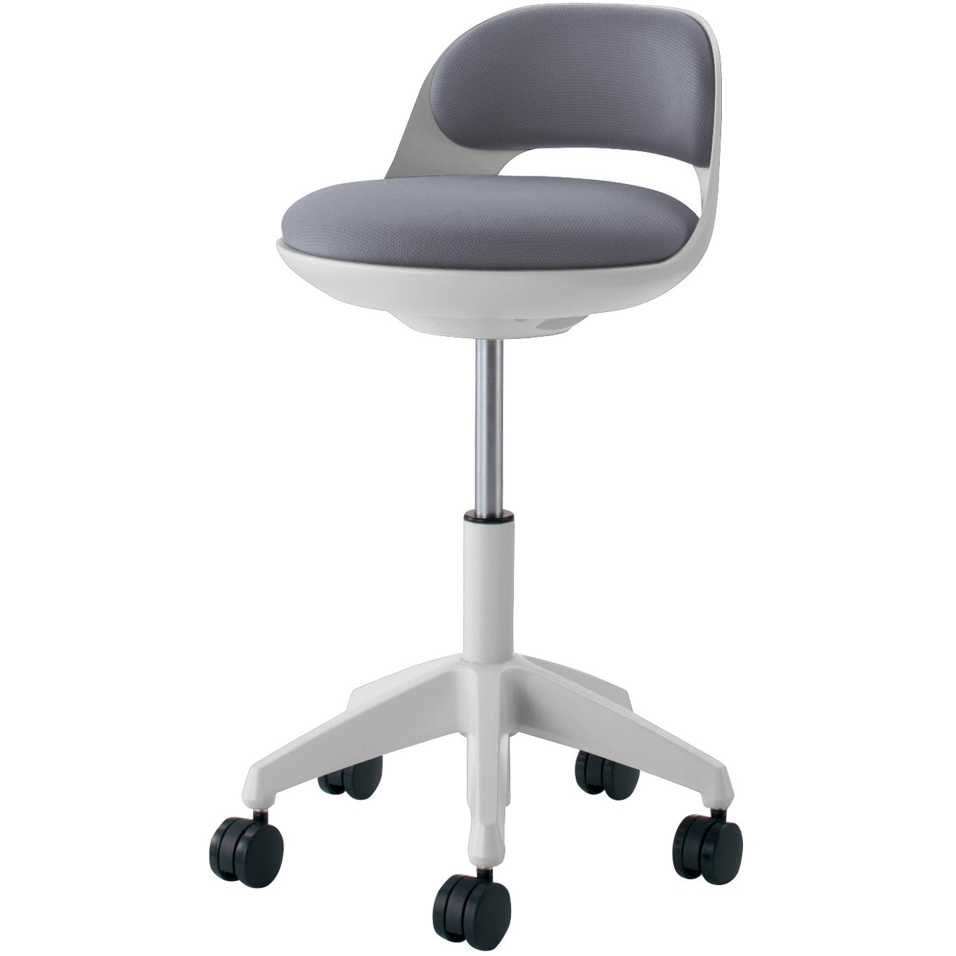 CR-FG542E1G9E3-W 作業用イス ココット ハイタイプ サポートシェルタイプ (配送・組立サービス付き) コクヨ ナイロンキャスター (座面)グレー (背)グレー色 質量7.3kg  CR-FG542E1G9E3-W