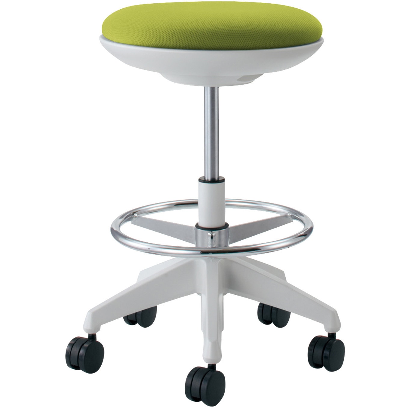 CR-FGP540E1G9Q4-W 作業用イス ココット ハイタイプ スツールタイプ (配送・組立サービス付き) コクヨ ナイロンキャスター (座面)グリーン色 質量8kg  CR-FGP540E1G9Q4-W 28,587円