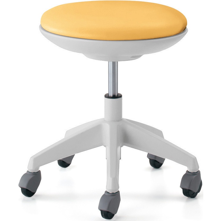 CR-G540E1VZ17-VN 作業用イス ココット ロータイプ スツールタイプ (配送・組立サービス付き) コクヨ ゴムキャスター (座面)レモンイエロー色 質量6.3kg  CR-G540E1VZ17-VN