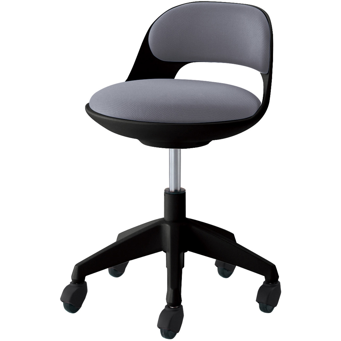 CR-G542E6G9E3-V 作業用イス ココット ロータイプ サポートシェルタイプ (配送・組立サービス付き) コクヨ あり(ゴム)キャスター (座面)グレー (背)グレー色 質量7.1kg  CR-G542E6G9E3-V