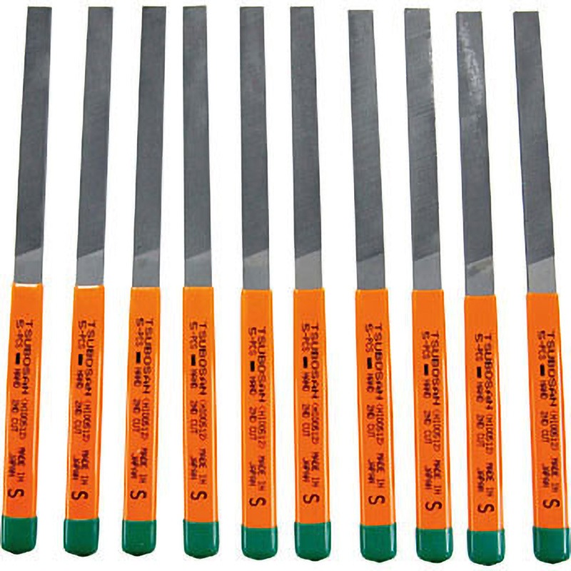 HI01012 組ヤスリ(単目ヤスリ) ツボサン 中目 幅7mm刃長85mm 1セット(10本) HI01012