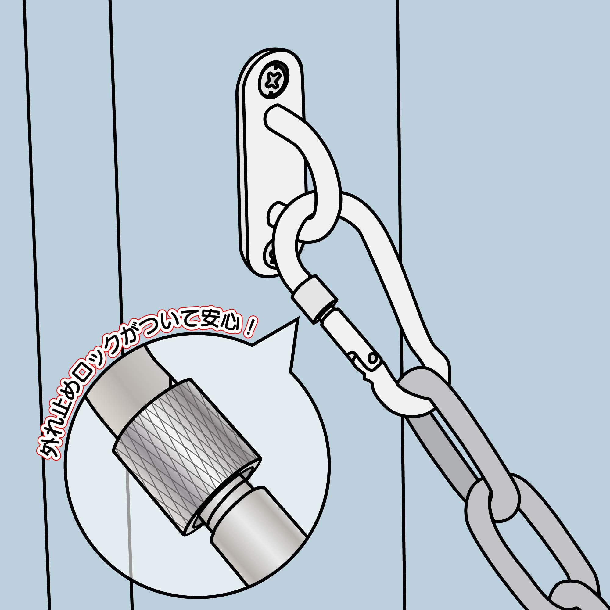 15-429 ロック付スプリングフック つや消し黒 WAKI(和気産業) 荷重60kg