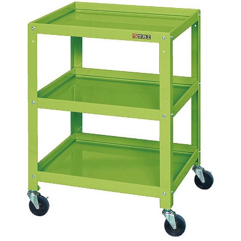 CSLA-5473 ニューCSツールワゴン(完成品配送・フラット型棚板タイプ) サカエ サカエグリーン色   CSLA-5473