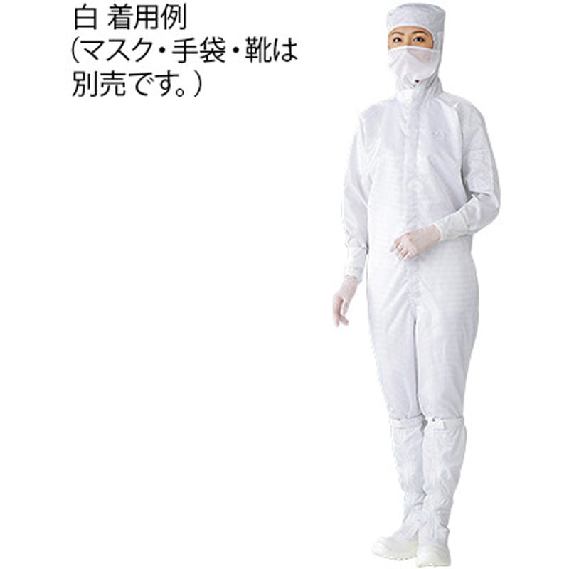 11120BW アズピュア CRウェア(フード一体・センターファスナー型)[CL100] アズピュア(アズワン) 白色 L  11120BW