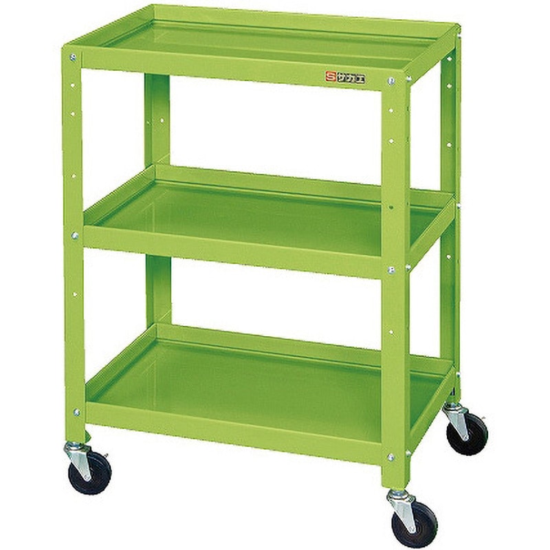 インダストリアル 工業系 サカエ スチールワゴン ツールワゴン スチールラック CSLA-6083 ニューCSツールワゴン(完成品配送・皿型棚板タイプ) 1台