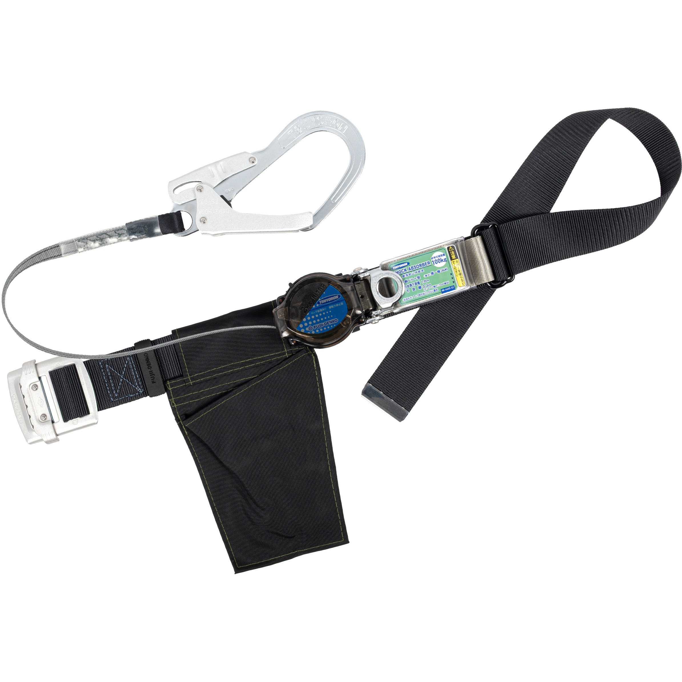 ツヨロン　胴ベルト型墜落制止用器具　ツーウェイリトラ　黒　Ｍ　ロック機能付き TB-TRL-593-BLK-BK-L 胴ベルト型墜落制止用器具 2wayリトラ(アルミ