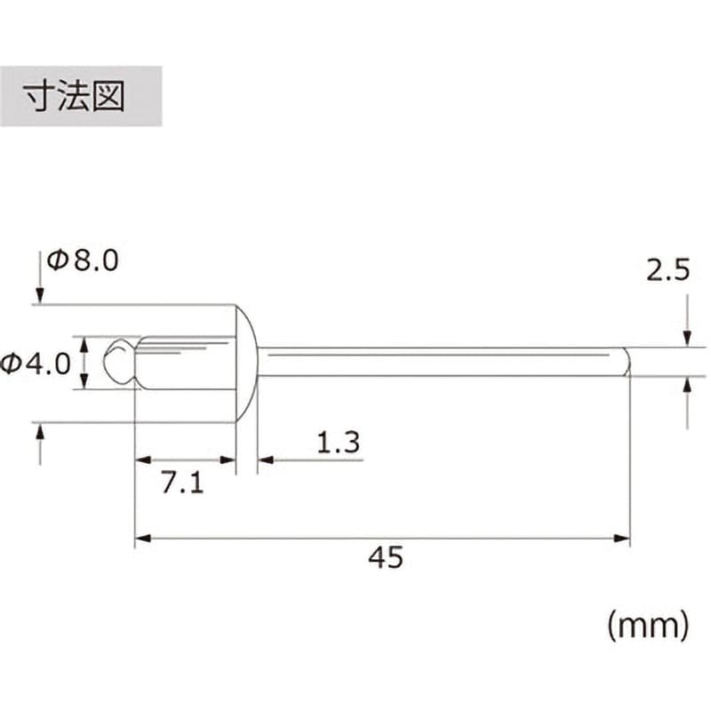 LST52 ブラインドリベット(丸頭)/LST(オールステンレス) 1箱 LST52 ブラインドリベット(丸頭)/LST(オールステンレス) 1箱
