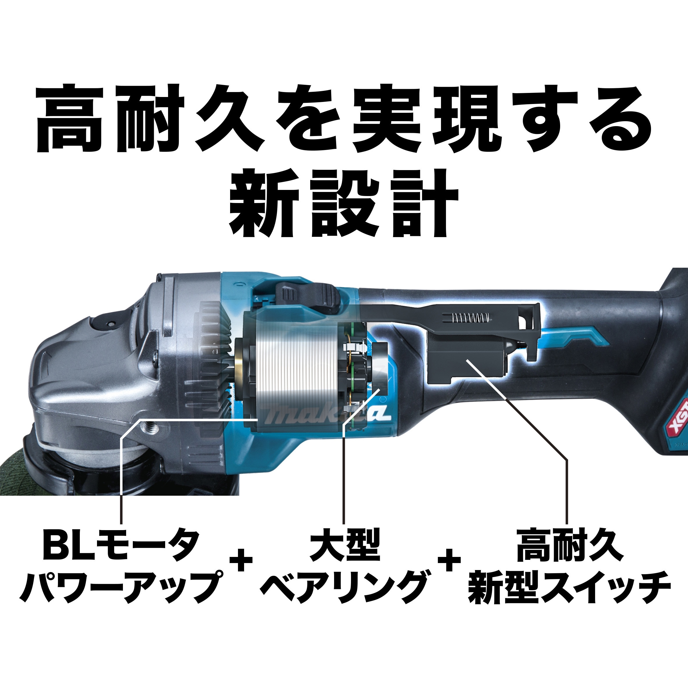 GA010GZ 125mm充電式ディスクグラインダ【パドルスイッチ】40VMAX マキタ バッテリー容量2.5/4.0Ah - 【通販モノタロウ】