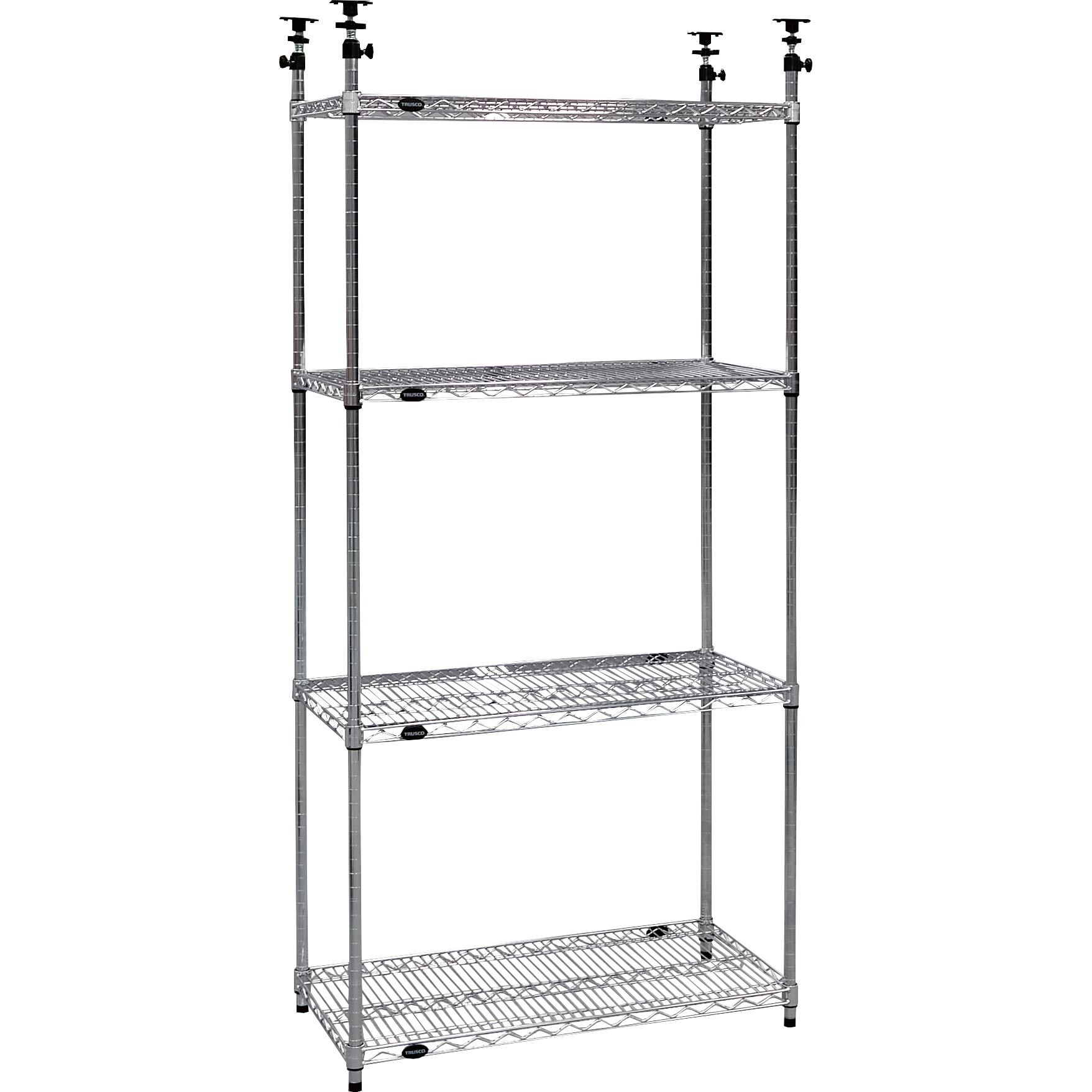 TME-T364 スチール製メッシュテンションラック TRUSCO 4段 奥行611mm  TME-T364