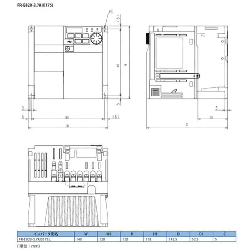 FR-E820-3.7K-1 インバータFREQROL-E800シリーズ 200Vクラス 三菱電機 保護構造:閉鎖型(IP20)(IEC 60529)  - 【通販モノタロウ】