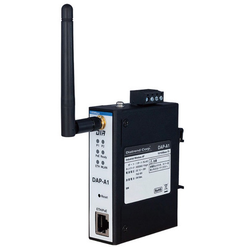 DAP-A1 産業用無線LANアダプタ(2.4GHz帯)(DINレール取付)(PoE給電) 1台