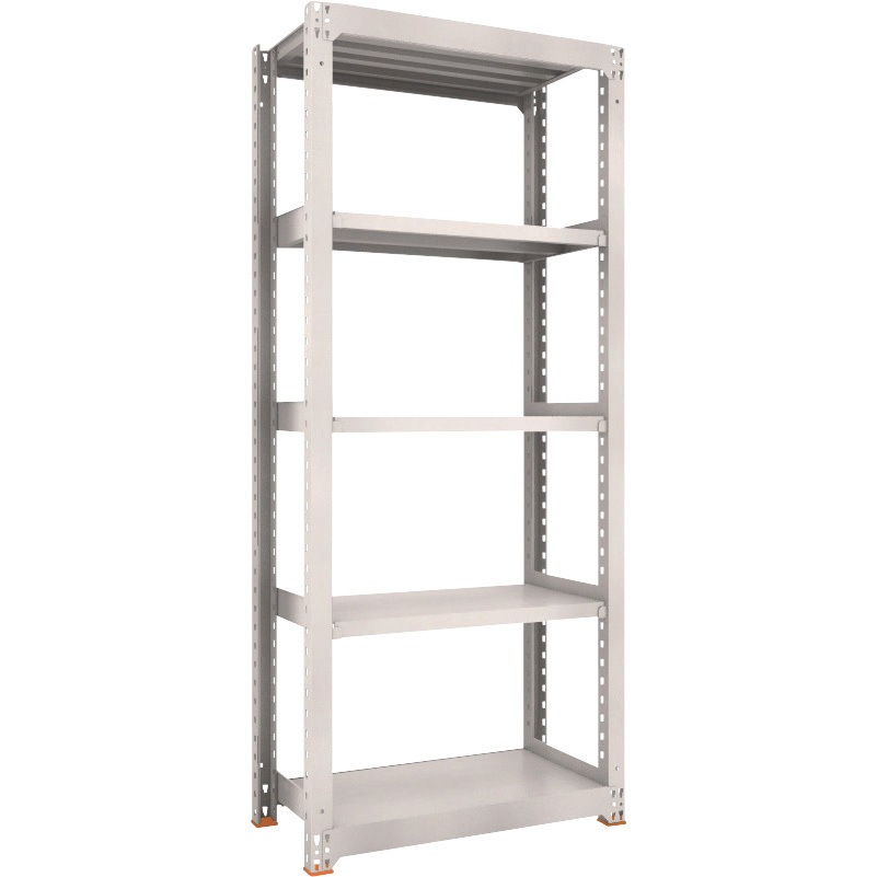 M5-7355SFC M5型 ボルトレス式スチール中量棚 高さ2100 単体型 免震樹脂ベース付 TRUSCO ネオグレー色 荷重500kg/段 奥行481mm  M5-7355SFC