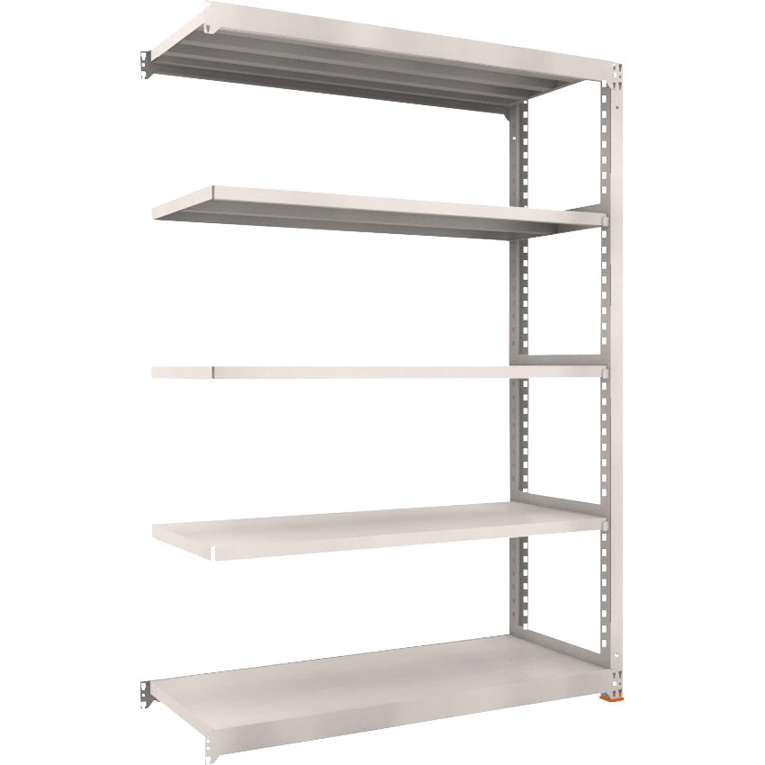 M5-7565BSFC M5型 ボルトレス式スチール中量棚 高さ2100 連結型 免震樹脂ベース付 TRUSCO ネオグレー色 荷重500kg/段 奥行581mm  M5-7565BSFC