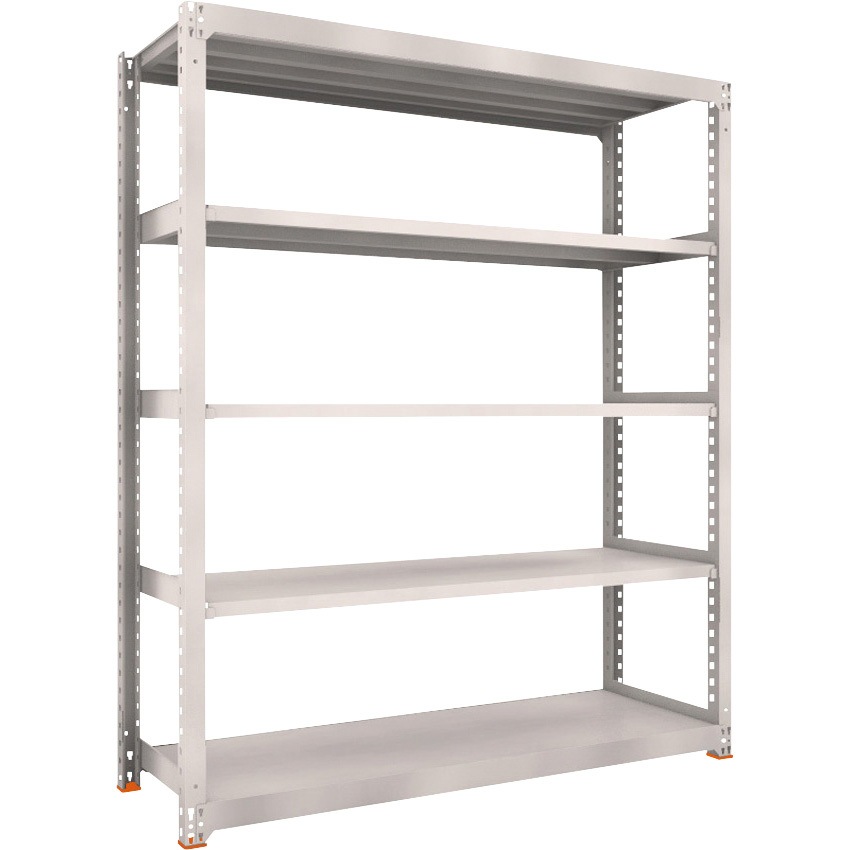 M5-8455SFC M5型 ボルトレス式スチール中量棚 高さ2400 単体型 免震樹脂ベース付 TRUSCO ネオグレー色 荷重500kg/段 奥行481mm  M5-8455SFC