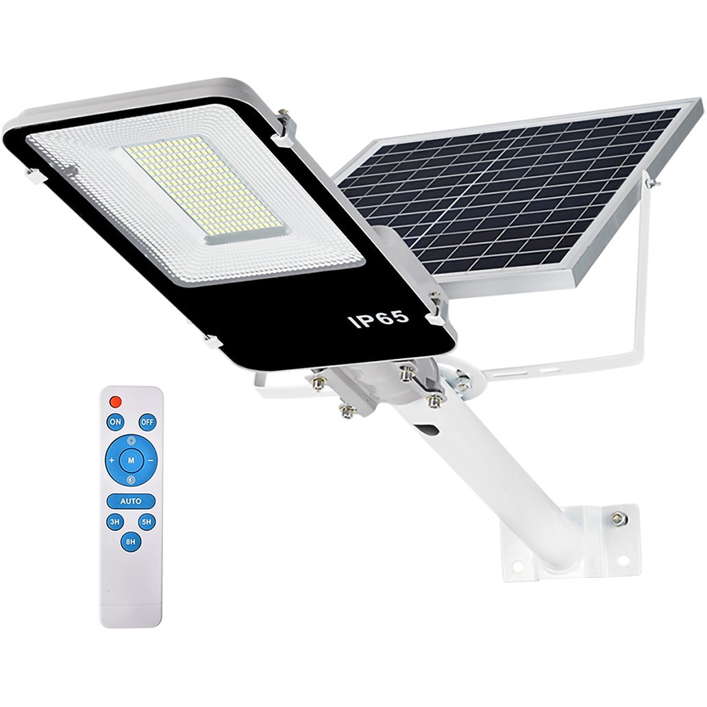 sl074 LEDソーラー街灯 ソーラー充電 リモコン付き 夜間自働点灯 100W 1台 万方商事 【通販モノタロウ】