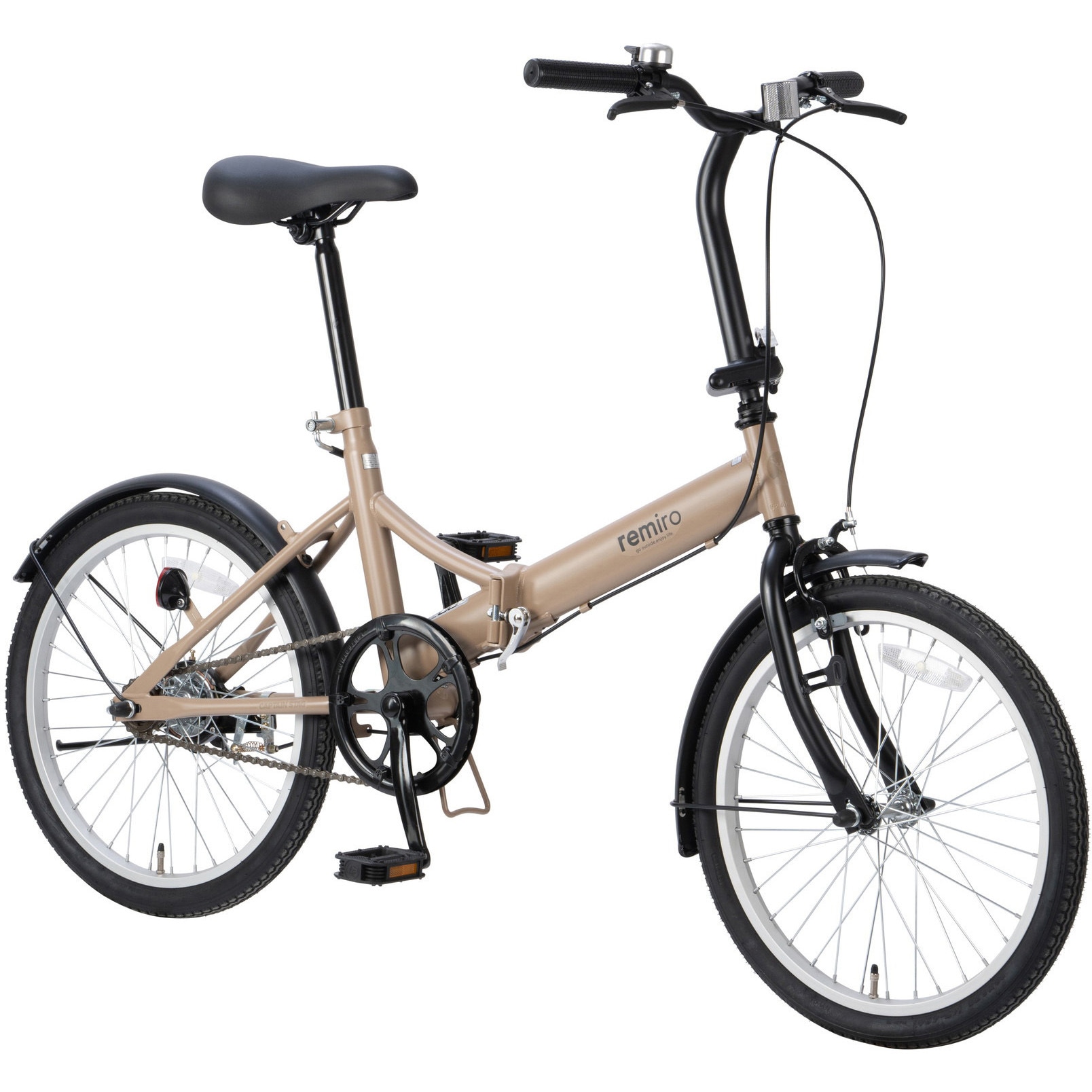 YG-1530 レミロ折りたたみ自転車20インチ CAPTAIN STAG マットカーキ色 